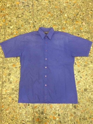 Camisa Retro Vintage Talle M Azul Importada