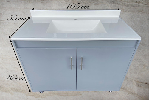 Gabinete Moderno Lavabo Gris 105cm Tocador Nuevo