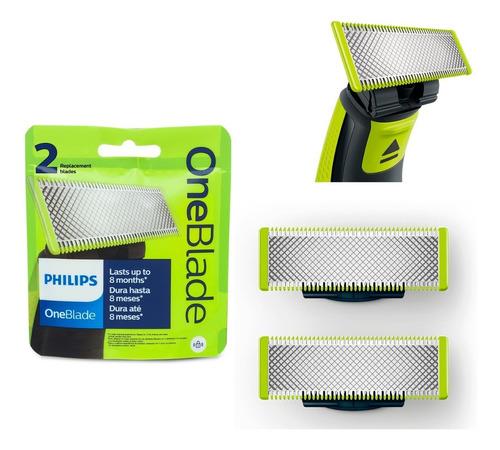 Carga Lamina De Barbear Refil Philips One Blade 2 Unidades  