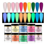 Polvo Dip - Saviland Dip Powder Nail Set - 10 Colors Glow In