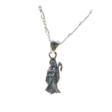 Dije De La Santa Muerte Plata .925 Incluye Cadena.