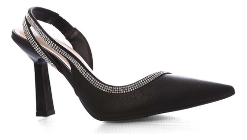 Scarpin Bebece Feminino T9417-422-chanel-elastico-strass