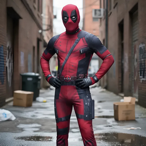 Disfraz De Deadpool Mascara Traje Body Mono Elastico Cosplay Halloween Anime Superheroe Marvel Cumpleaños Fiesta Carnaval Eventos Regalo Adult Hombre