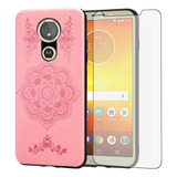 Funda Delgada Rosa + Protector Para Moto E5 / G6 Play