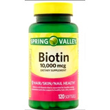 Biotina 10,000mcg 120 Capsulas Cabello Uñas Piel Biotin Vita Sabor Neutro