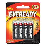 4 Unidades Pila Eveready Aa Carbon Zinc Blister X4