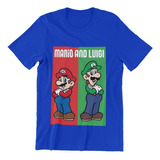 Polera Unisex Mario Bros Luigi Videojuego Algodon Estampado