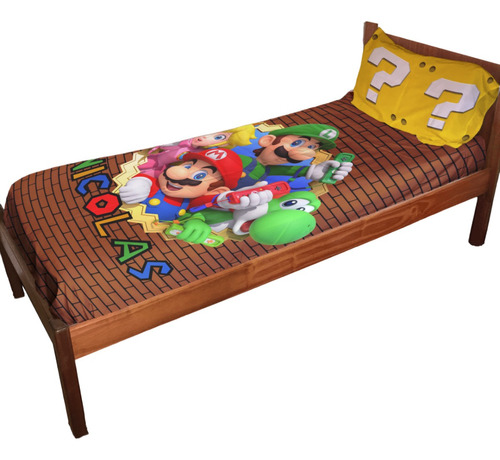 Mario Bros Videojuego Juego De Sabana Personalizada 1 1/2