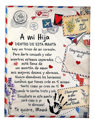 Carta Para Mi Hija Mensagem Cobertores Cobertor [u]