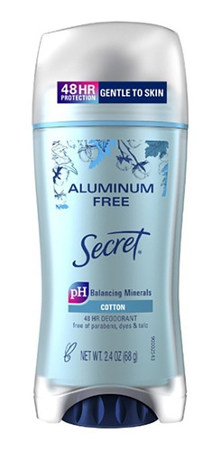 Desodorante Secret Aluminumfree 48h Cotton Tripla Action 68g
