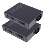 2pcs Convertidor De Medios Gigabit Ethernet Transceptor