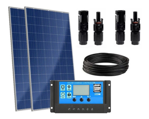 Kit Carregador Bateria Solar P/ Caminhão 320w 30a 12v/24v