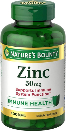 Natures Bounty Zinc 50mg Alta Potencia Inmunidad Salud 400 Sabor N/a