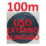 Cabo Rede Cat5e Preto 100m Externo Blindado Net Pronto Usar