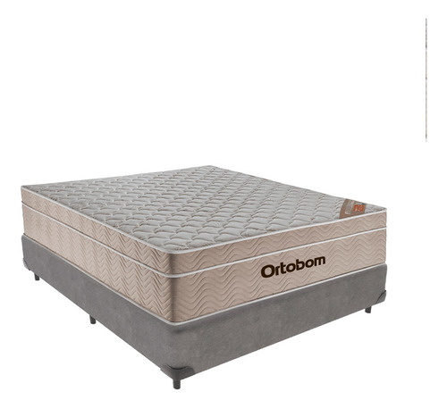 Cama Box Molas Ensacadas Cinza Casal Colchão Airtech Ortobom