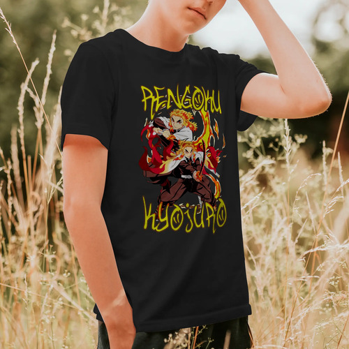 Playera Demon Slayer Unisex Rengoku Kyujuro 100% Algodón
