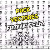 Pack Vector Familia Feliz Palitos Diseño Sublimado Vinil