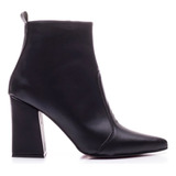 Botinetas Botas Mujer Negro Blanco Taco Cuadrado Moda 2023