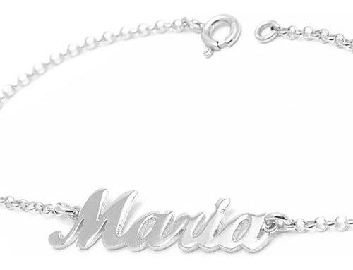 Pulseira Com Nome Personalizado  Em Prata 950 18cm   Map 