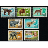 Fauna - León - Elefante - Rinoceronte - Hungría - Serie Mint