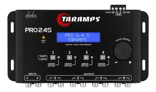 Processador Taramps Áudio Pro 2.4s 4 Vías Bandas Som