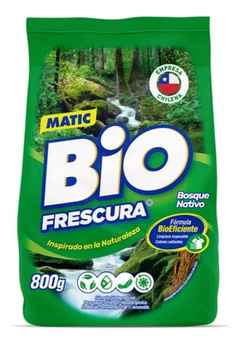 Detergente En Polvo Bio Frescura 800g Bosque Nativo 