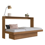 Cama Plegable Horizontal 1 Plaza Latino Nogal