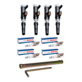 Kit Bobinas + Bujías + Llave Renault Fluence 1.6 16v K4m Gnc