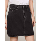 Falda Negra De Mujer Denim Midi De Corte Mom De Mujer