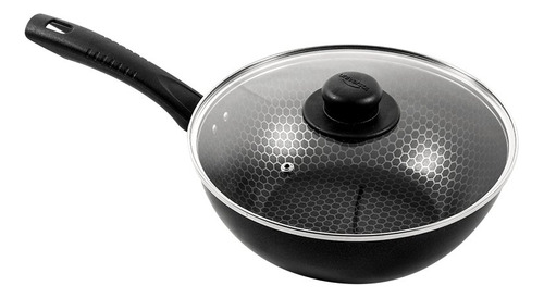 Wok universal 24cm-negro Con Plateado