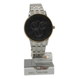 Reloj Lee Cooper Plata Para Hombre Color Del Bisel Oro/rosa Color Del Fondo Negro