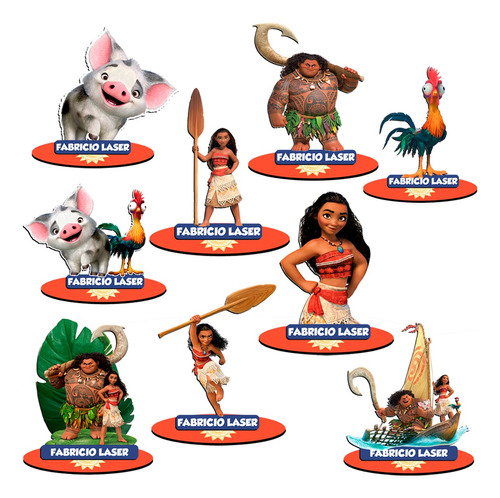 10 Centro De Mesa 10cm Moana Festa Infantil Lembrancinha Mdf