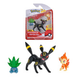 Pacote De 3 Figuras Pokémon: Oddish, Umbreon, Chimchar. Jazwares
