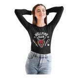 Polera Manga Larga The Hellfire Club Stranger Things Dama