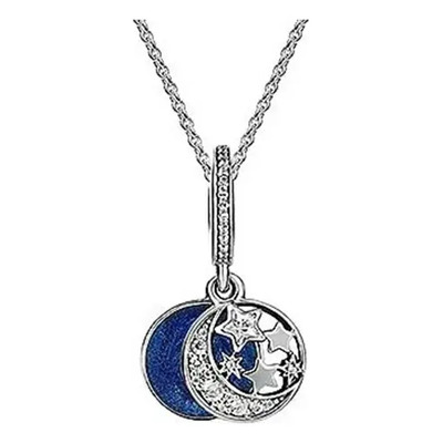 Pandora Collar Plata 925 Colgante Luna Y Cielo Estrellado