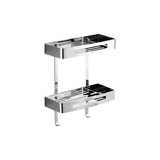 Organizador Acero Inoxidable Doble Para Baño Colgante Fijo