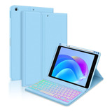 Funda Con Teclado Goojodoq / Para iPad 10.2 / Blue