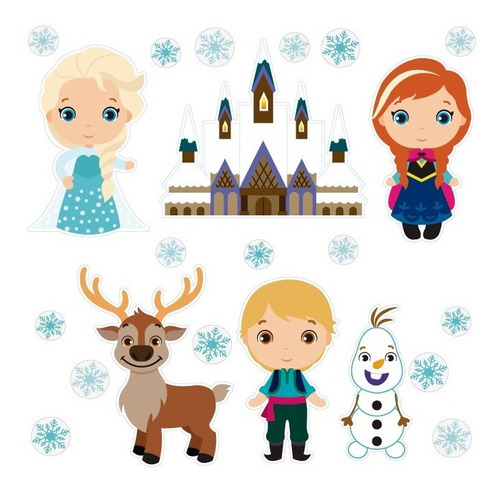 Stickers Decorativos Frozen Princesas Baby Funko Adherible Color Multicolor