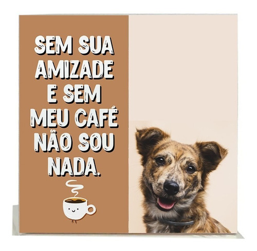 Azulejo 20x20cm Café E Pet Cachorro Com Foto Personalizado