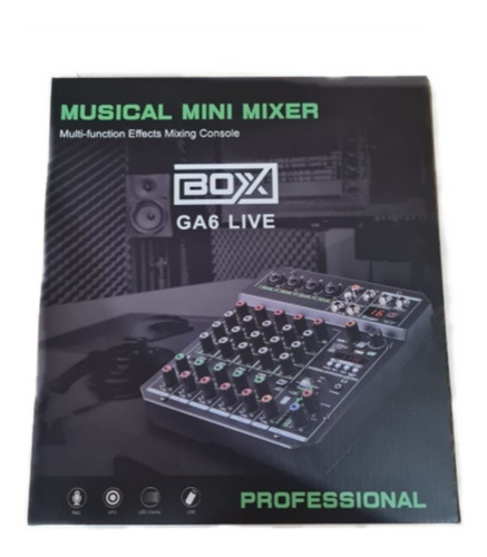 Mesa Mixer Boxx Ga6 Live Interface Usb Bt Fx Mp3 Rec P3 Aux