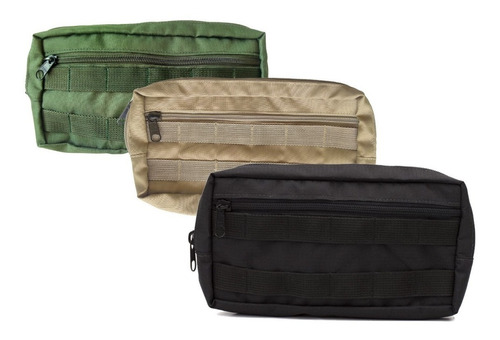 Bolso Molle Para Colete Modular Preto Tan Verde 25x15 600d