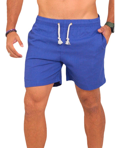 Shorts Masculino Bermuda Curta De Linho Casual Premium