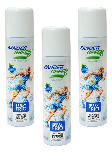 Spray Frío Mentolado - Aerosol Golpes Bander Green - Pack X3
