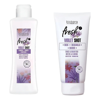 Salerm ® Biokera Fresh Violet Shot Shampoo + Balsamo 300ml | Envío gratis