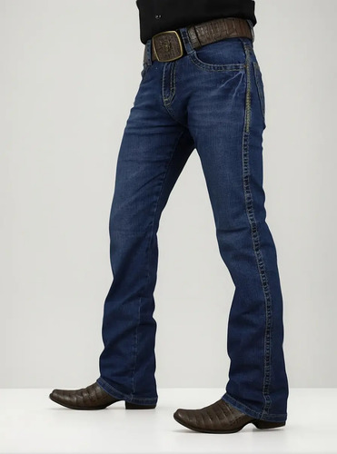Pantalon De Mezclilla Vaquero Bad Bull Hombre P/ Bota Cowboy
