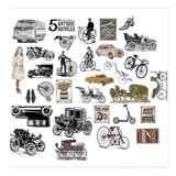 Set De 60 Stickers Vintage Vida Victoriana Romántico Collage