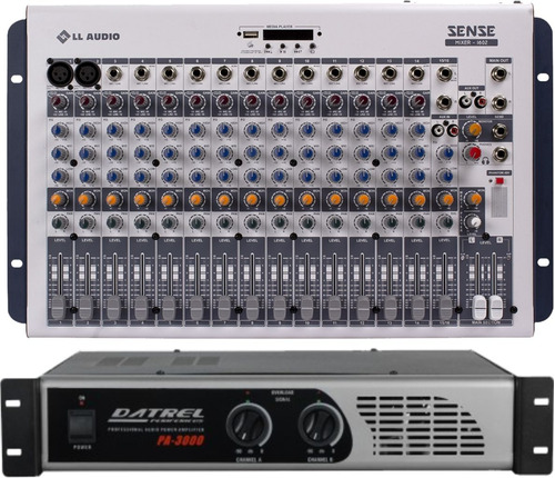 Amplificador Potência 400w Datrel + Mesa Sense1602 Ll Audio 