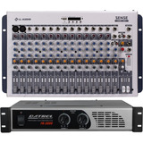 Amplificador Potência 400w Datrel + Mesa Sense1602 Ll Audio 