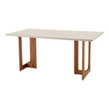 Mesa Talia 180x90 Madeira Maciça Tampo Off White