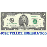 Estados Unidos Billetes 2 Dolares Año 2017 Mb+ Palermo